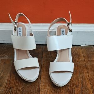 Steve Madden White Strap Sandals